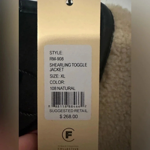 NWT Rebecca Minkoff Fuzzy Shearling Toggle Button Jacket Size XL. - Picture 11 of 12